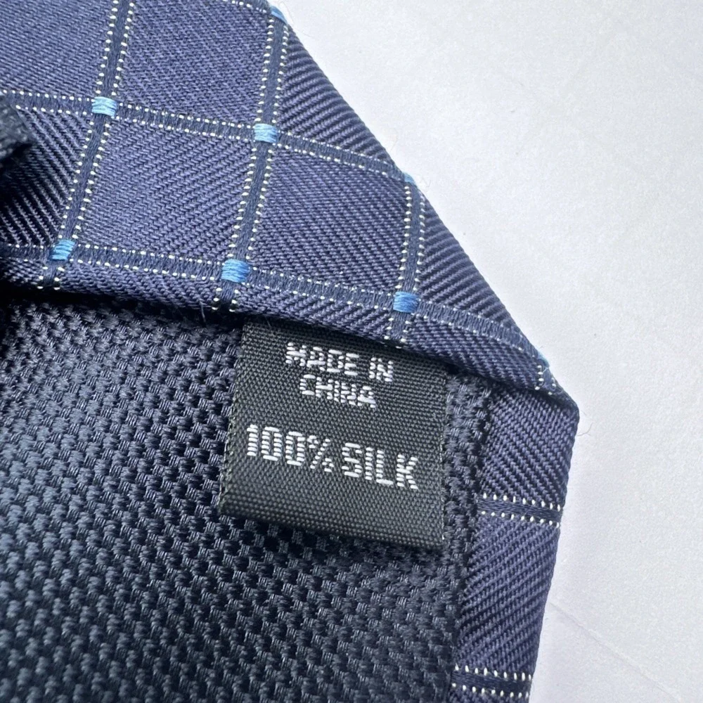 NAUTICA Boys Zipper Necktie Blue 100% Silk Preppy Family Photos Wedding